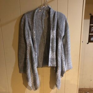 Gray and White Knit Sweater
